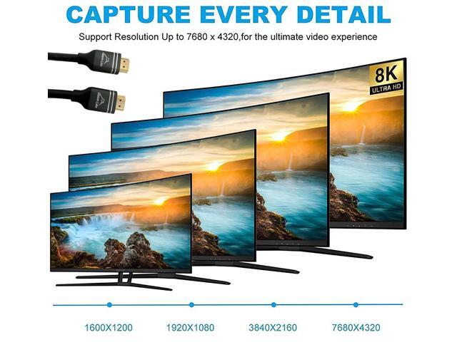 Nippon Labs 8K HDMI Cable 3ft. HDMI 2.1 Cable Real 8K, High Speed 48Gbps 8K(7680x4320)@60Hz, 4K@120Hz Dolby Vision, HDCP 2.2, 4:4:4 HDR, eARC...