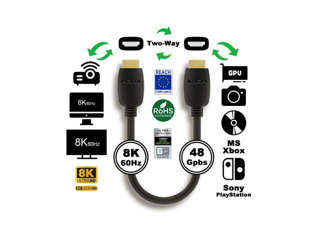 Nippon Labs 8K HDMI2.1 Cable (Anti-Static Bags), 3ft. Supports 8K@60Hz & 4K@120Hz, Up to 48Gbps High Speed HDMI 2.1 AM to AM Cable, Ultra...