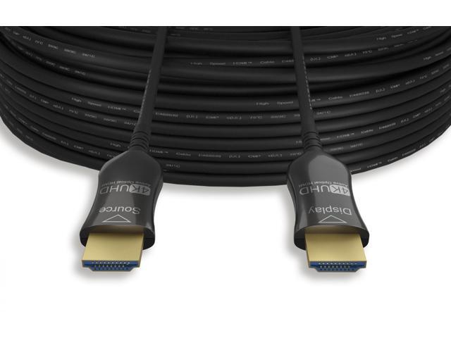 Nippon Labs 75ft. Hybrid Active Optical Fiber HDMI Plenum Rated (CMP) Cable, 4K@ 60Hz, High Speed HDMI2.0 AOC (Active optical cable)Cable, Black...
