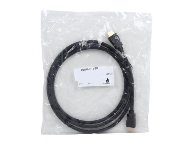 Nippon Labs HDMI-FF-6BK 6 ft. HDMI 2.0 Male to Male 28AWG Cable with Ethernet Channel and Gold Plated Connectors, Black