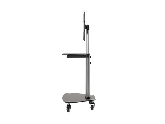 Tripp Lite Premier Rolling TV Cart for 32" to 55" Displays, Black Glass Base and Shelf, Locking Casters DMCS3255SG62