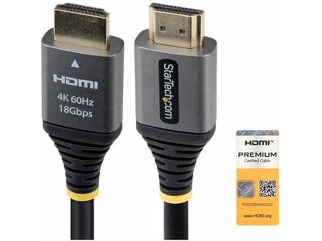 StarTech 1ft (30cm) Premium Certified High Speed HDMI Cable, 4K 60Hz/1440p 144Hz, High-Flex HDMI 2.0 Cable with HDR10/ARC, 18Gbps