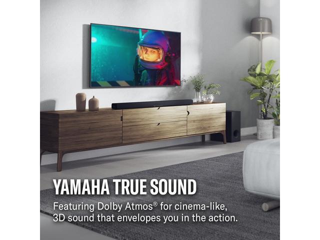 Yamaha True X Bar 50A Dolby Atmos Sound Bar with Wireless Subwoofer, Wi-Fi, Music Streaming, Optional Wireless Surrounds (Black)