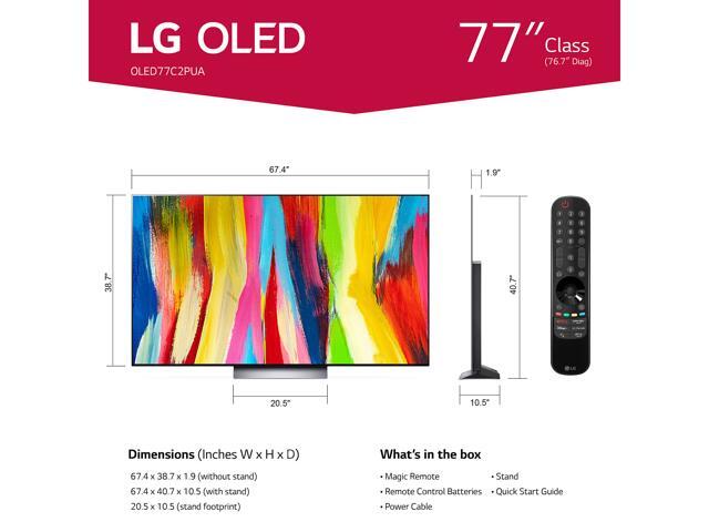 LG C2 Series 77-Inch Class OLED evo Smart TV OLED77C2PUA, 2022 - AI-Powered 4K TV, Alexa Built-in