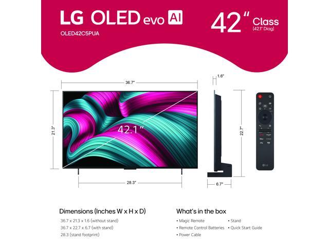 LG 42-Inch Class OLED evo AI Super Upscaling 4K C5 Series Smart TV w/Dolby Atmos & Vision, HDR10, Filmmaker Mode, Wow Orchestra, Alexa Built-in...