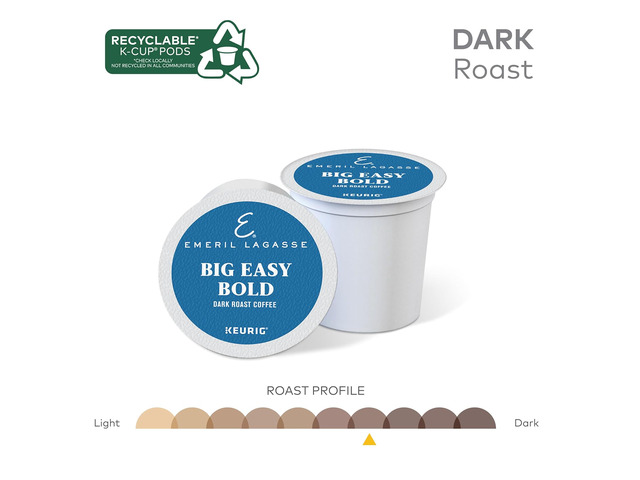 Emeril, Big Easy Bold Coffee, Single-Serve Keurig K-Cup Pods, Dark Roast Coffee, 24 Count/Box