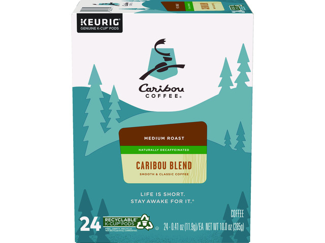 Caribou Coffee Caribou Blend Decaf Coffee K-Cups, Keurig Single-Serve K-Cup Pods, Medium Roast Coffee, 24 Count/Box
