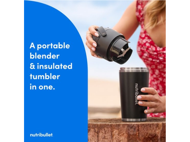 NutriBullet NBPB50350AW Matte White Flip Insulated Portable Blender