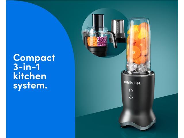 Nutribullet Ultra Plus Kitchen System, 32 oz. and 24 oz. Blending Cups, 2-Cup Food Processor, Single Speed, Gunmetal Grey Blender