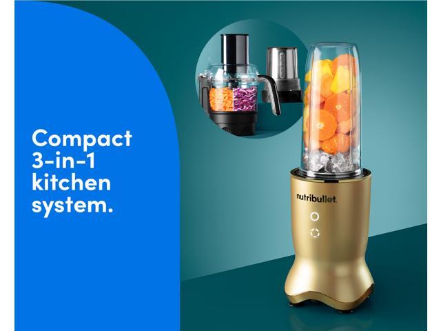 Nutribullet Ultra Plus Kitchen System, 32 oz. and 24 oz. Blending Cups, 2-Cup Food Processor, Single Speed, Brass Blender