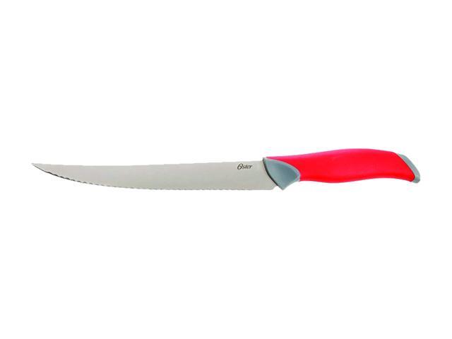 Oster 81006.14 Lindbergh 14 Piece Stainless Steel Cutlery Black Block Set, Red Handles
