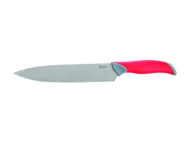 Oster 81006.14 Lindbergh 14 Piece Stainless Steel Cutlery Black Block Set, Red Handles