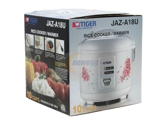 Tiger JAZ-A18U Electric Rice Cooker and Warmer with Steam Basket, White, 10 Cups Uncooked