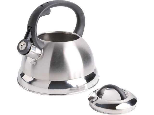 MR. COFFEE 91407.02 Flintshire 1.75-Quart Stainless Steel Whistling Tea Kettle, Silver