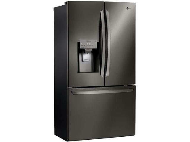 LG 27.90 cu. ft. Smart Wi-Fi Enabled French Door Counter-Depth Refrigerator Black Stainless Steel LFXS28968D photo