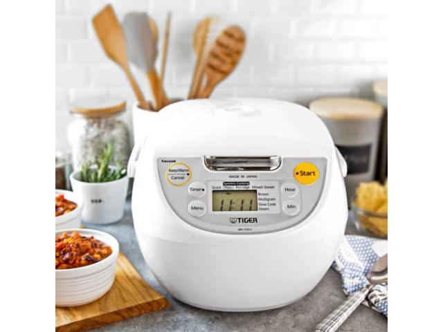 Tiger JBV-S18U 10-Cup Microcomputer Controlled 4-in-1 Rice Cooker White