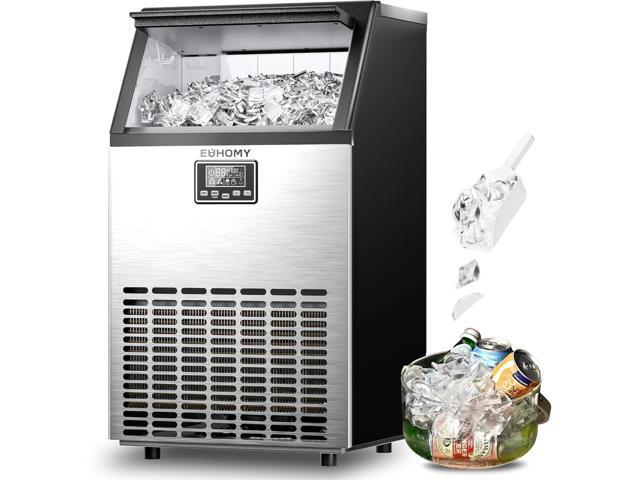Euhomy CIM004150BS 150lbs. Black-Stainless Under Counter Commercial Ice Cube Maker