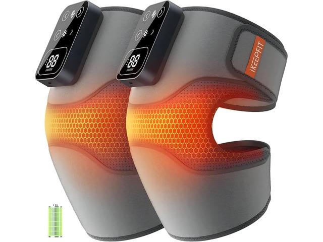 IKEEPFIT Cordless Knee Massager with Heat Vibration for Pain Relief, MAXwarm 4.0[2026 Upgraded] - Electric Heated Knee Brace with 5 Heat Levels and...