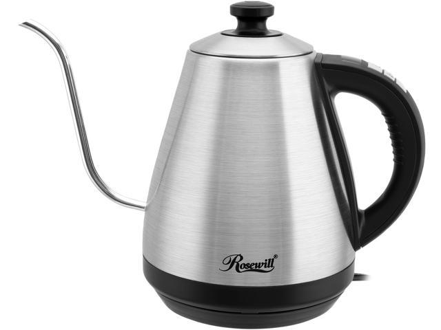 Rosewill Pour Over Gooseneck Kettle with Temperature Control, Electric 1L Kettle for Coffee and Tea, LED Display, Variable Temperature Settings, Keep Warm, Stainless Steel, Rapid Boiling, RHKT-17002