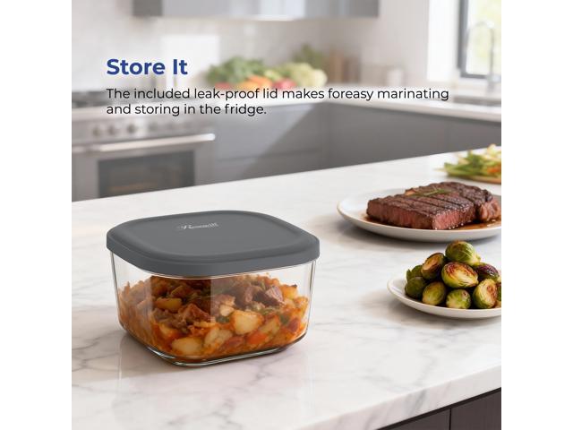 Rosewill 4.7QT Transparent Glass Cooking Container with Storage Lid