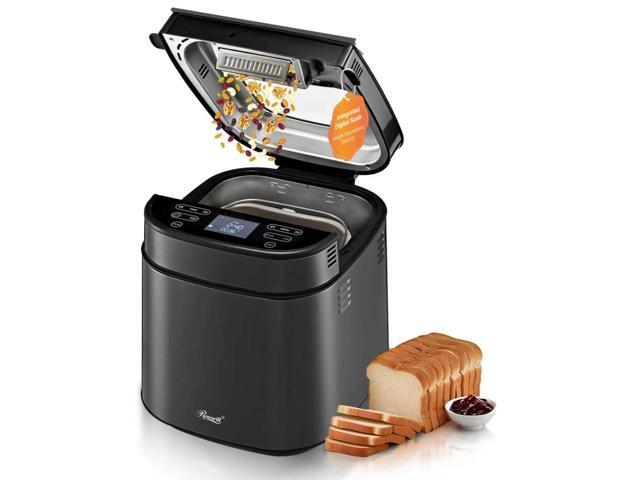 Rosewill 25-in-1 Automatic Bread Maker with Built-in Digital Scale, 3 Loaf Size up to 2.5LB, Beginner-Friendly with 700W High Power Dual Heater...