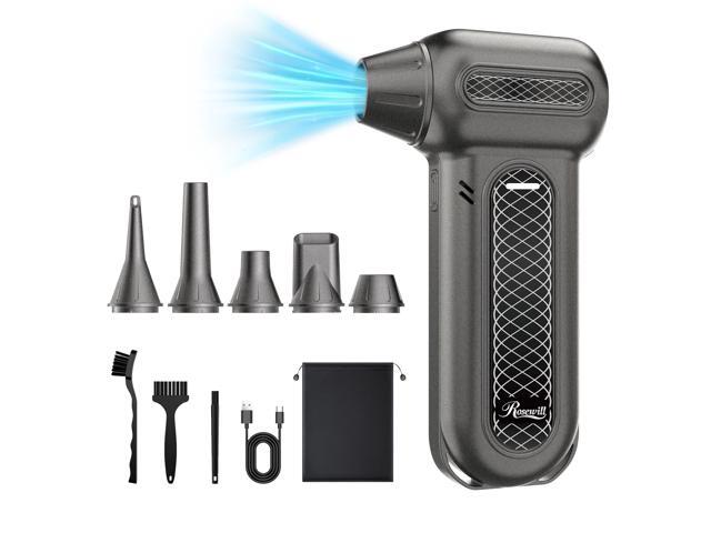 Rosewill Electric Air Duster - 130,000 RPM Super Power Cordless Compressed with Turbo Mode, 4-Gear Adjustable Mini Blower with Fast Charging,.