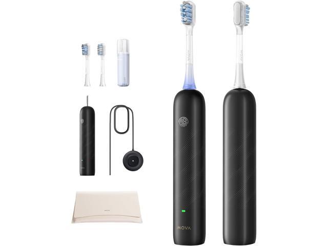 Mova Fresh Pro Electric Toothbrush with App, 3DClean Rechargeable Electric Power Toothbrush for Adults, 2 Brush Heads & Travel Case, 3-in-1.