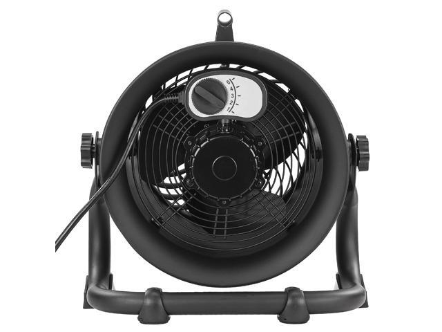 Caterpillar fan (CF-HVD-9AC-BK) 9"-Blade High-Velocity Drum Fan (Black, 2-in-1): 940 CFM, 4-Speed, 360° Pivoting Head, Dual Ball Bearing Motor...