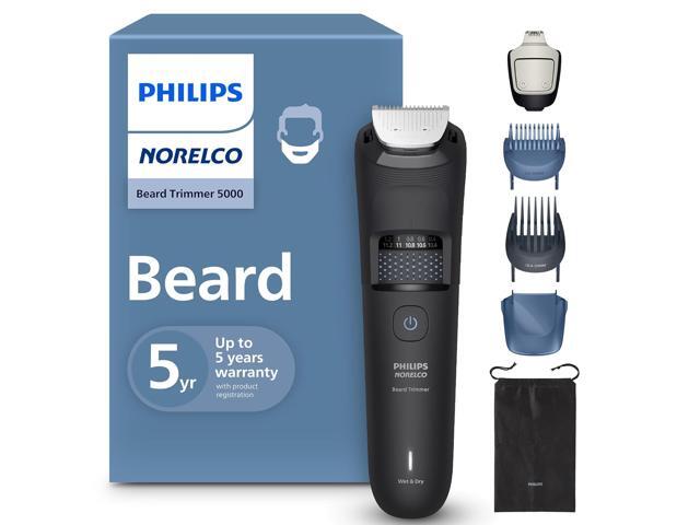 Philips Norelco Beard Trimmer 5000 Series, 100% Waterproof Beard Styler, Precision Dial with 40 Lock-in Trimming Settings, Self-sharpening Metal...