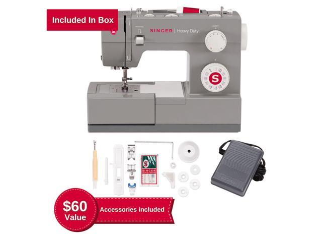 SINGER Heavy Duty 4423 Sewing Machine, Grey Strong Motor, Full Metal Frame, 97 Stitch Applications, 1-Step Buttonhole, LED Light & Accessory Kit