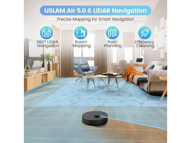 AIRROBO T20+ Robot Vacuum and Mop (2600Pa Suction) 60-Day Self-Cleaning, LiDAR Navigation and Mapping, Voice/App Control, 150min Runtime