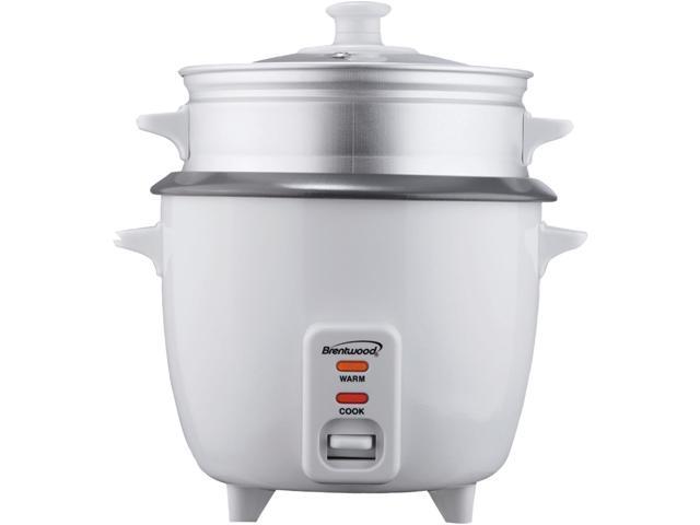 Brentwood TS-600S 5-Cup Uncooked /10-Cup Cooked Rice Cooker and Food Steamer, White photo
