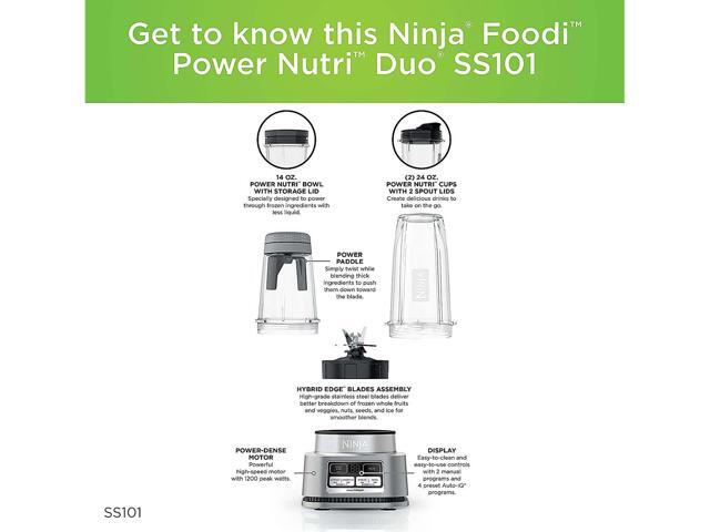 Ninja Foodi Power Nutri Duo Smoothie Bowl Maker and Personal Blender (SS101C)