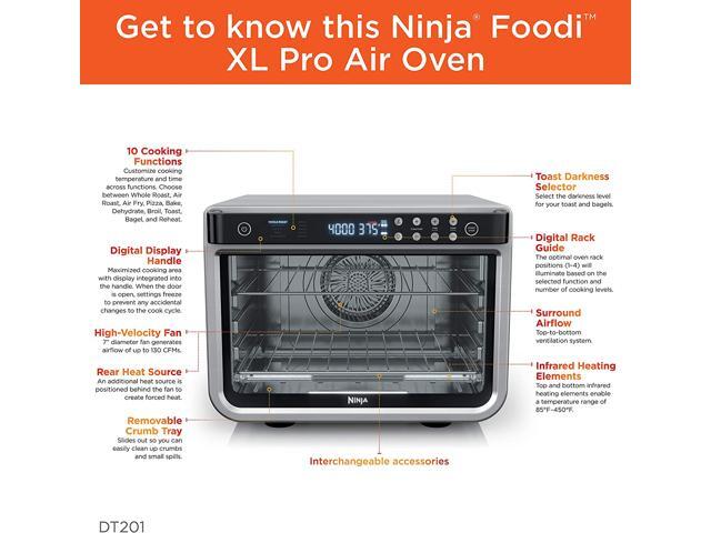 Ninja Foodi 10-in-1 XL Pro Air Fry Oven 1800 Watts, Stainless(DT201C)