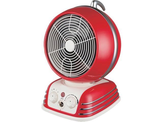 Photos - Other Heaters Optimus H-1418 Retro Design Oscillating Fan Heater, Red