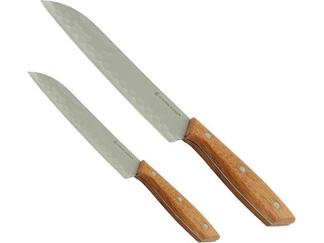 Photos - Kitchen Knife Gibson Home 107194.02 Seward 2-piece Stainless Steel Santoku Cutlery Set w
