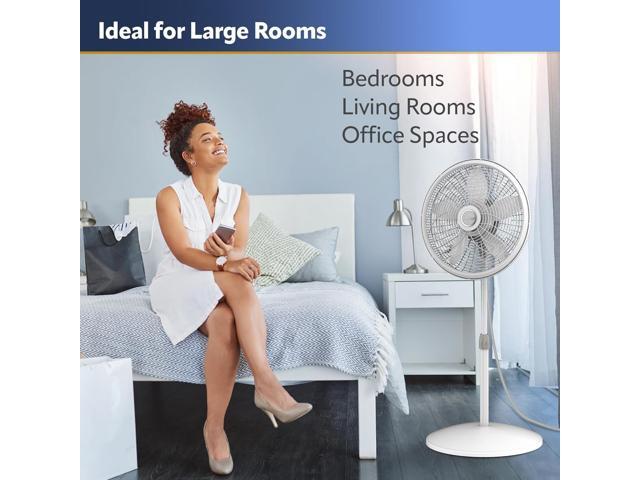 Lasko Elegance and Performance Pedestal Stand Fan, 3-Speeds, 90 Degree Oscillation, Adjustable Height, Timer, Remote for Indoor, Bedroom, Living...