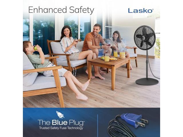 Lasko 16' Performance Oscillating Pedestal Fan with 3 Speeds, 2527, Black