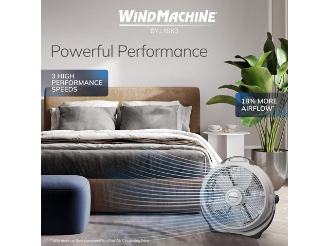 Lasko Wind Machine Fan, Air Circulator Fan with 3 Speeds, 20' Model 3300, Gray