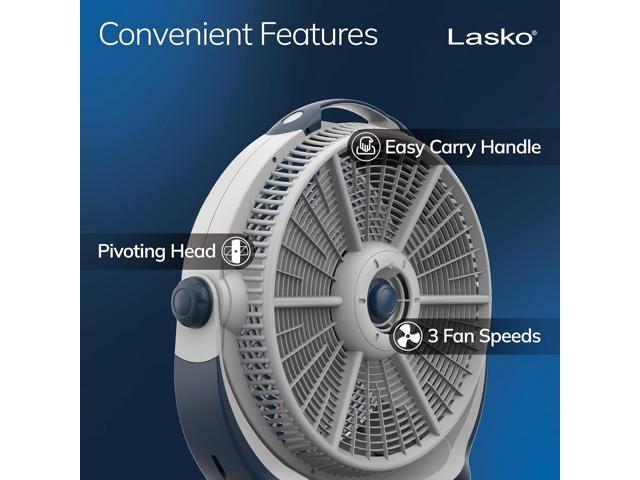 Lasko Wind Machine Fan, Air Circulator Fan with 3 Speeds, 20' Model 3300, Gray