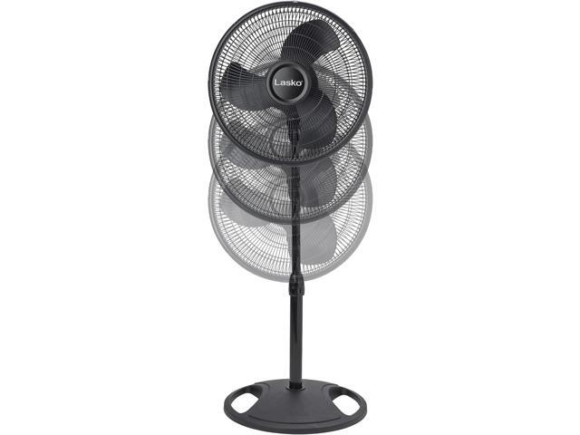 Lasko 2521 16 Inch 3-Speed Quiet Adjustable Tilting Wide-Area Oscillating Standing Pedestal Fan for Bedroom, Kitchen, Home, and Office, Black