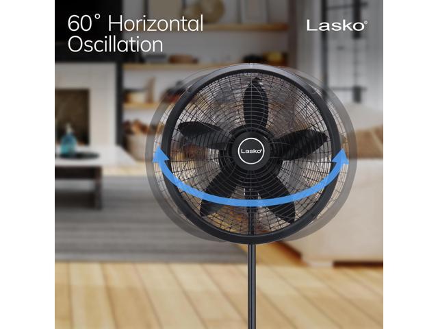 Lasko 18' Oscillating Pedestal Fan with 3 Quiet Speeds, 1827, Black