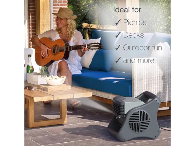 Lasko 15' Pivoting Misto Outdoor Misting Fan with GFCI Cord and 3 Speeds, 7050, Black