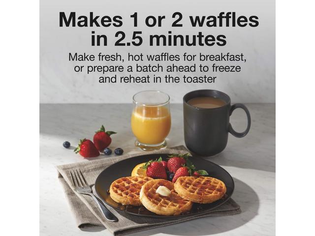 Proctor Silex 26102 Black Petite Double Waffle Maker Nonstick Grids Makes 4' Round Waffles Black