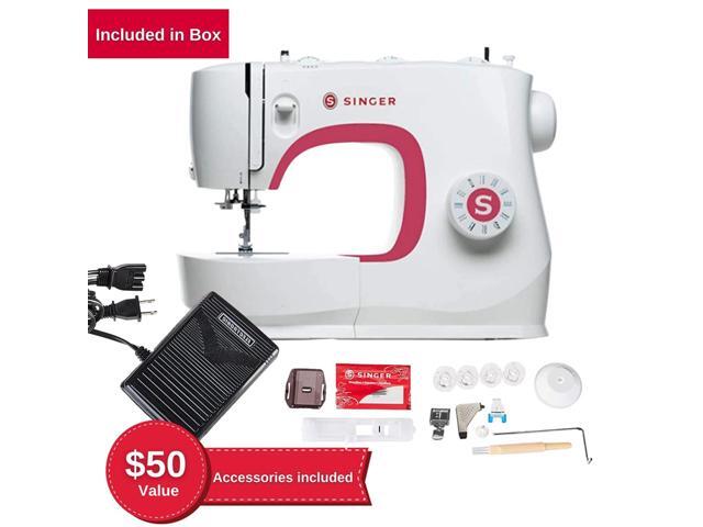 SINGER MX231 Lightweight & Portable Sewing Machine with Accessory Kit & Foot Pedal, 97 Stitch Applications, LED Light & 1-step Buttonhole, Great...