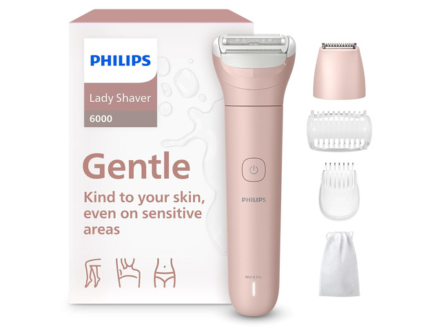 Philips Lady Shaver Series 6000 - Cordless, Wet & Dry Electric Shaver, 3-Blade Shaving System, For Legs, Body & Bikini, 80 Mins. Runtime, Model...