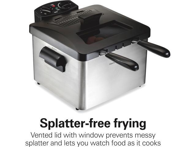 Hamilton Beach Electric Deep Fryer with 3 Baskets and Lid, 4.5 Liters / 19 Cups Oil Capacity, Temperature Control, View Window, Professional Style,...