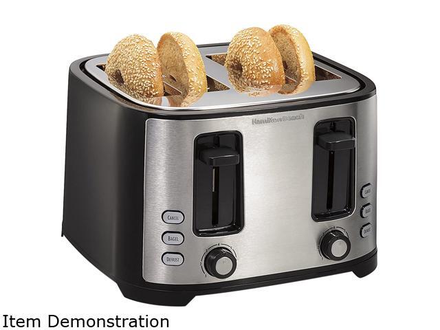 Hamilton Beach Extra-Wide-Slot 4 Slice Toaster Black & Silver 24633V