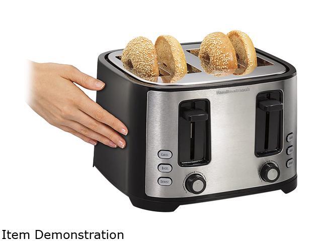 Hamilton Beach Extra-Wide-Slot 4 Slice Toaster Black & Silver 24633V