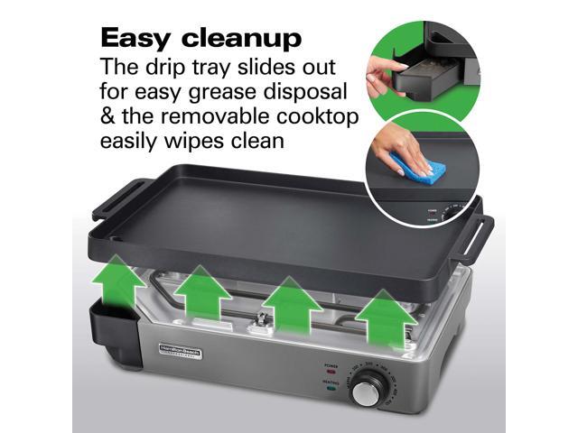 Hamilton Beach 38560 Professional Cast Iron Electric Grill 10' x 16' with Removable Cooktop
